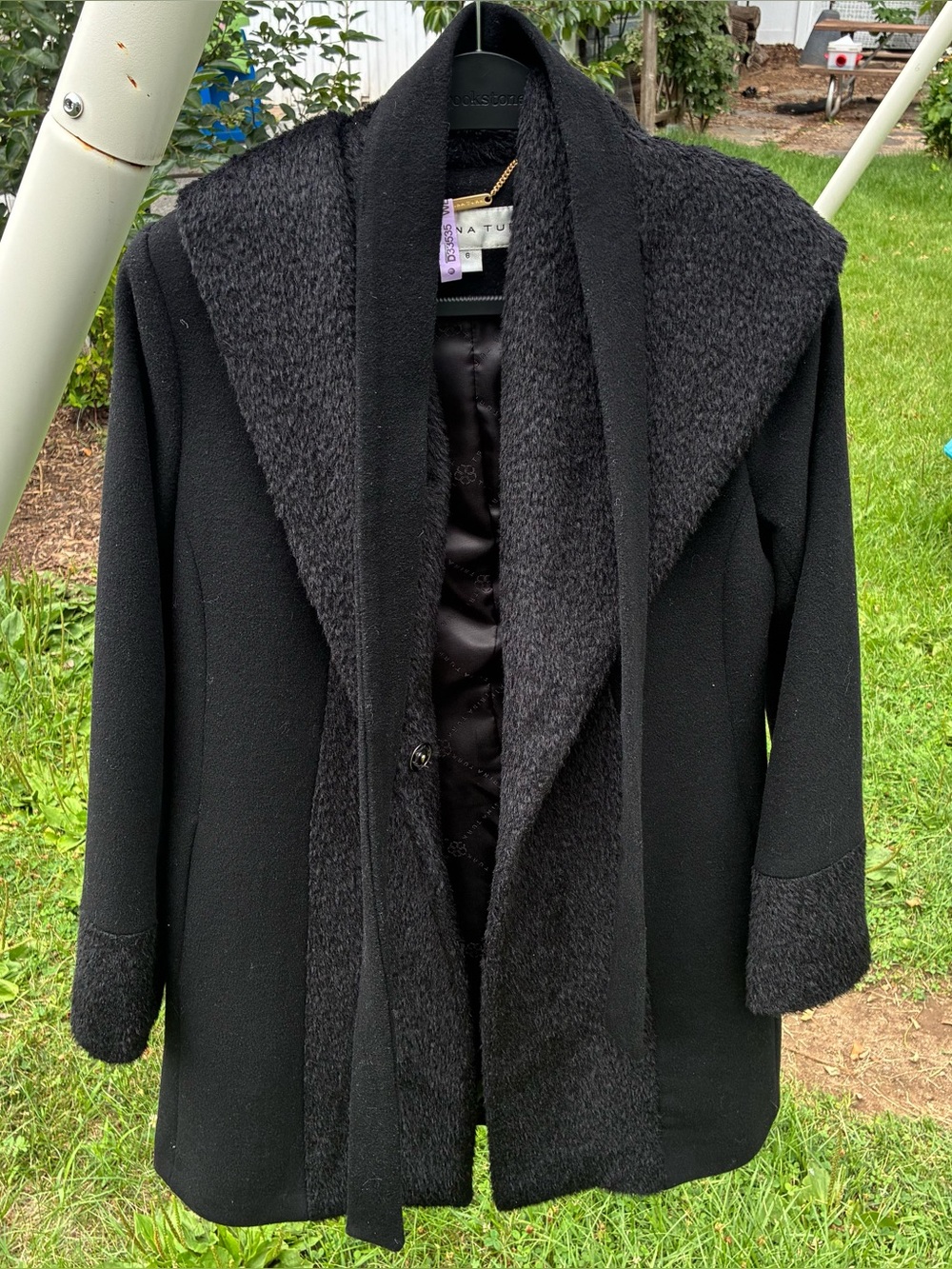 Trina Turk Lambswool Wrap Peacoat Black Size 6